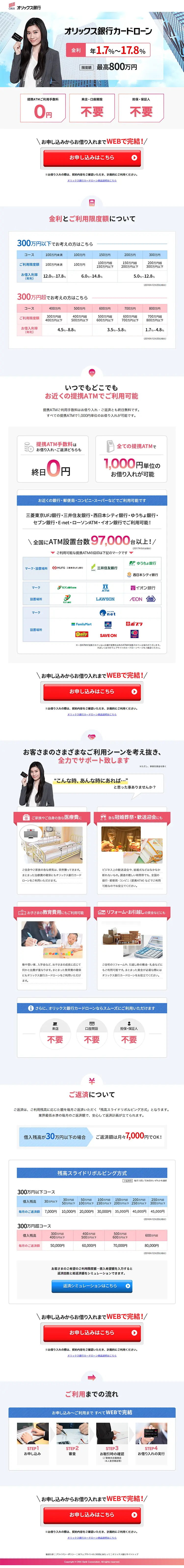 Orix Bank Card Loan LP design (Services, Insurance, and Finance / Shades of blue / Simple) PC version