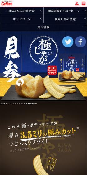極じゃがのLPデザイン(スイーツ・スナック菓子/イエロー系/和風系)スマホ版