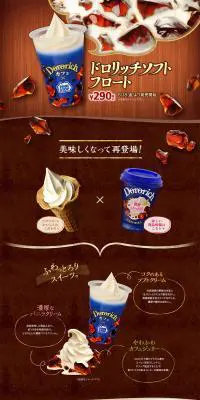 ドロリッチソフトフロートのLPデザイン（スイーツ・スナック菓子／ブラウン系／かわいい系）PC版
