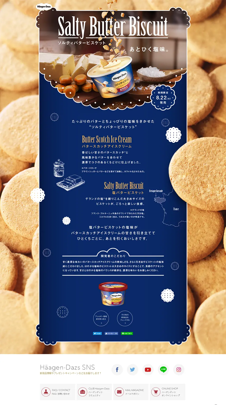 Haagen-Dazs Salty Butter Biscuits LP design (Western confectionery / Shades of blue / Cute style) PC version