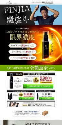 フィンジアのLPデザイン（美容・スキンケア・香水／グリーン系／信頼・安心系）PC版