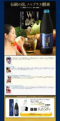 酵素ドリンク　翰慈堂　ノニプラス酵素のLPデザイン（健康・美容食品・サプリ／ゴールド系／和風系）PC版