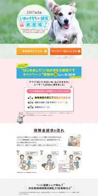 いぬのきもち健保のLPデザイン（サービス・保険・金融／ブルー系／シンプル系）PC版