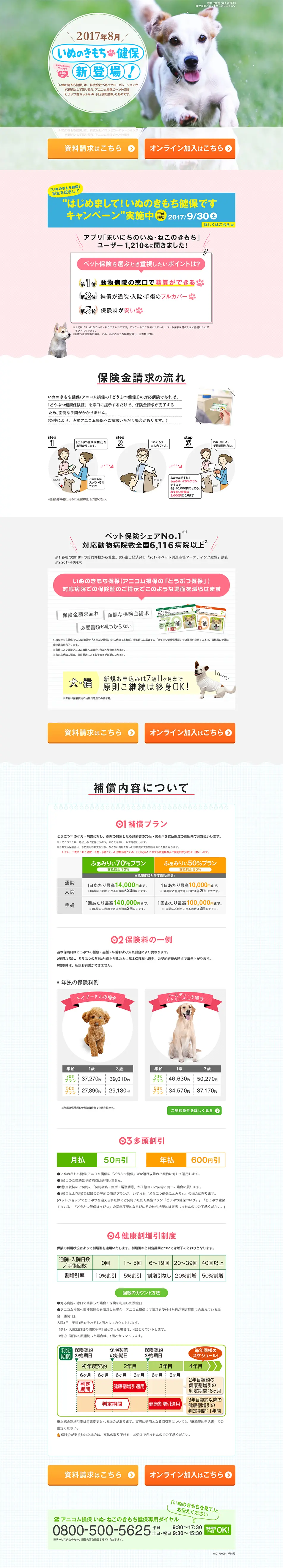 Inu no Kimochi Kenpo LP design (Services, Insurance, and Finance / Shades of blue / Simple) PC version