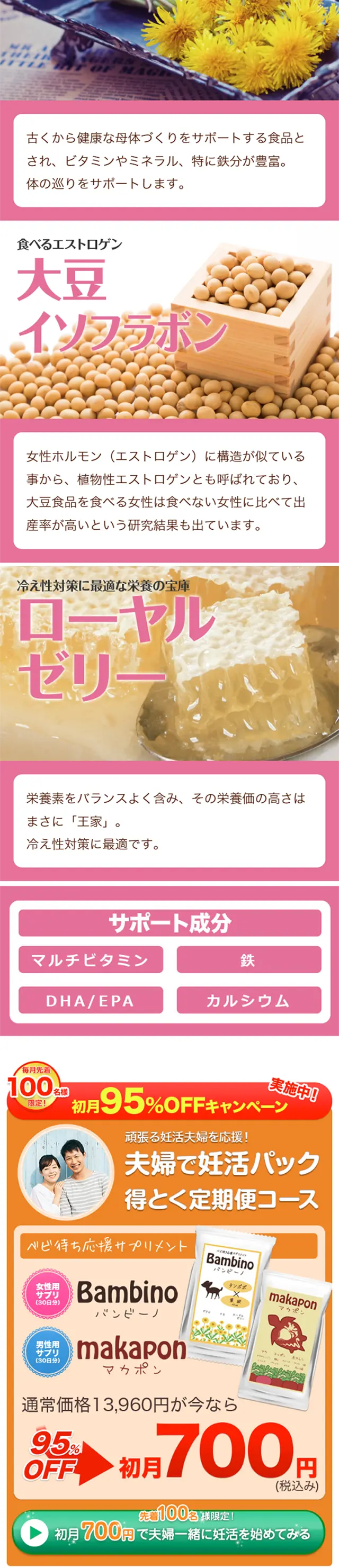 Makapon & Bambino LP design (Health and Beauty Foods and Supplements / Multi-color type / Lively type) Mobile version