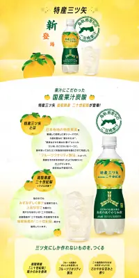 特産三ツ矢　鳥取県産　二十世紀梨のLPデザイン（飲料・お酒／イエロー系／清潔系）PC版