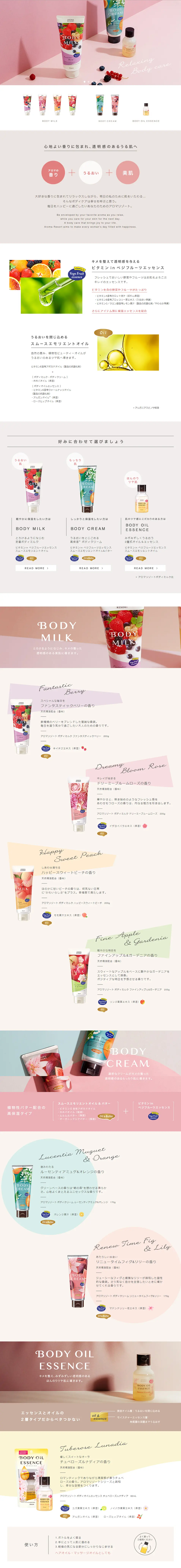 Aroma Resort LP design (Skincare, Bodycare, Haircare / Pink shades / Cute style) PC version