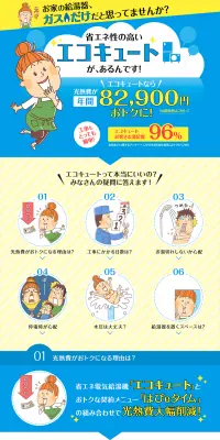 エコキュートのLPデザイン（サービス・保険・金融／イエロー系／かわいい系）PC版