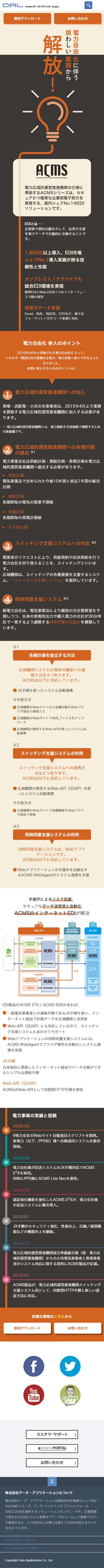 電力自由化のLPデザイン（サービス・保険・金融／オレンジ系／シンプル系）スマホ版