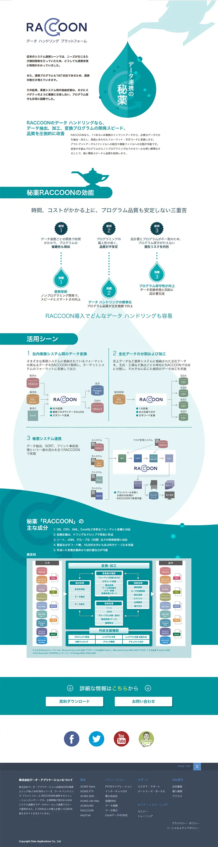 Data Integration LP design (Internet service / Green tones / Simple) PC version