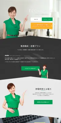 ECOxSwitchのLPデザイン（サービス・保険・金融／グリーン系／シンプル系）PC版