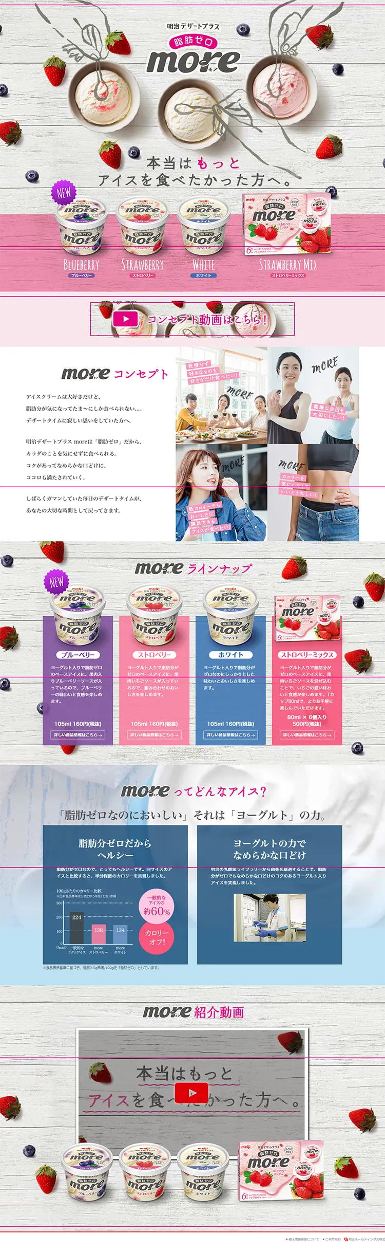 moreのLPデザイン（スイーツ・スナック菓子／ピンク系／にぎやか系）PC版