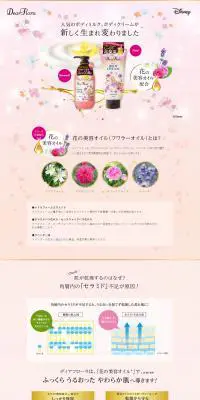 ディアフローラのLPデザイン（スキンケア・ボディケア・ヘアケア／ピンク系／かわいい系）PC版