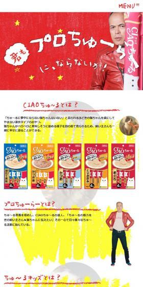 CIAO ちゅ～るのLPデザイン（ペット・花・DIY工具／レッド系／かわいい系）スマホ版
