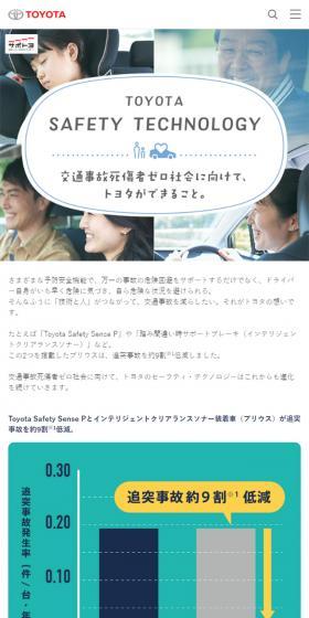 Introducing Toyota's safety and security features LP design (Cars, Motorcycles, Bicycles / White-based / Simple) Mobile version