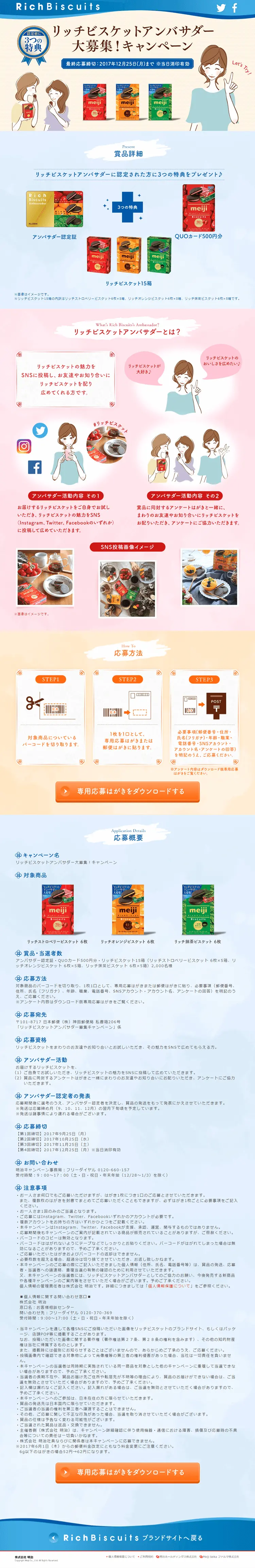リッチビスケットアンバサダー大募集！キャンペーンのLPデザイン（サービス・保険・金融／ピンク系／かわいい系）PC版