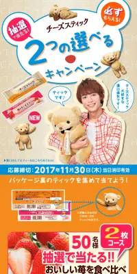 チーズスティック　2つの選べるキャンペーンのLPデザイン（サービス・保険・金融／ベージュ系／かわいい系）PC版