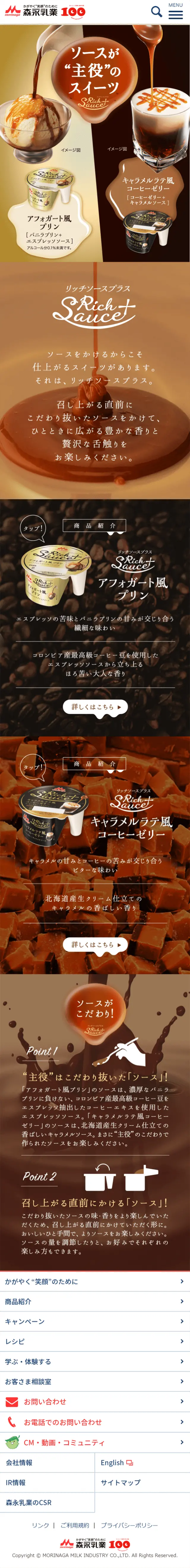 Rich Sauce Plus LP design (Sweets and Snacks / Brown tones / Arts) Mobile version