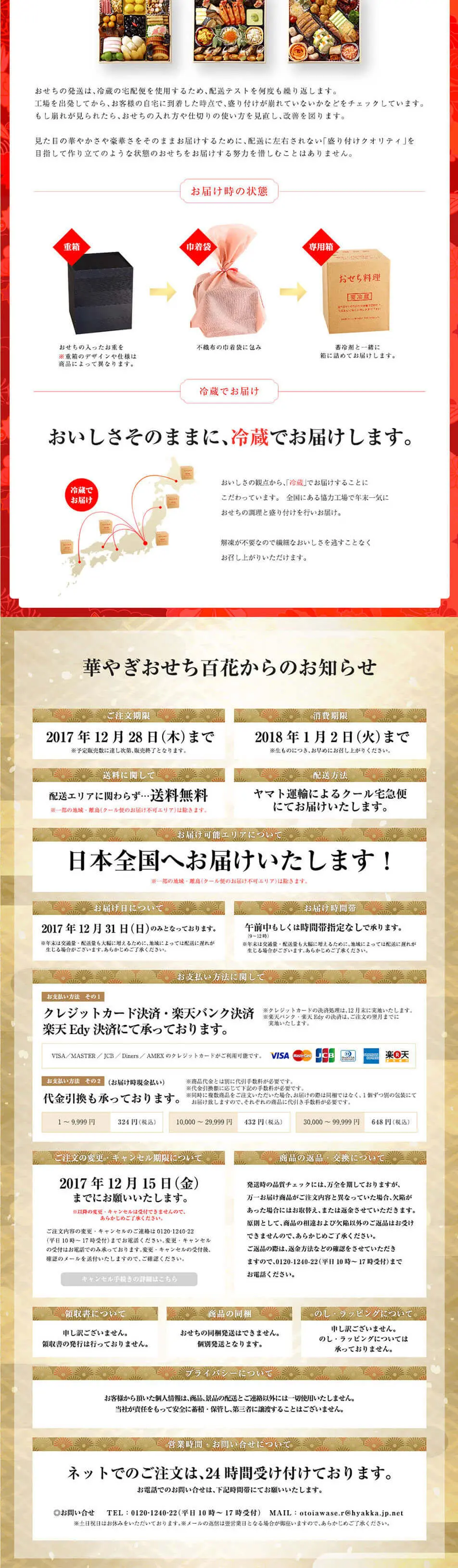 Festive Osechi Hyakka LP design (food / Gold tones / Japanese style) PC version