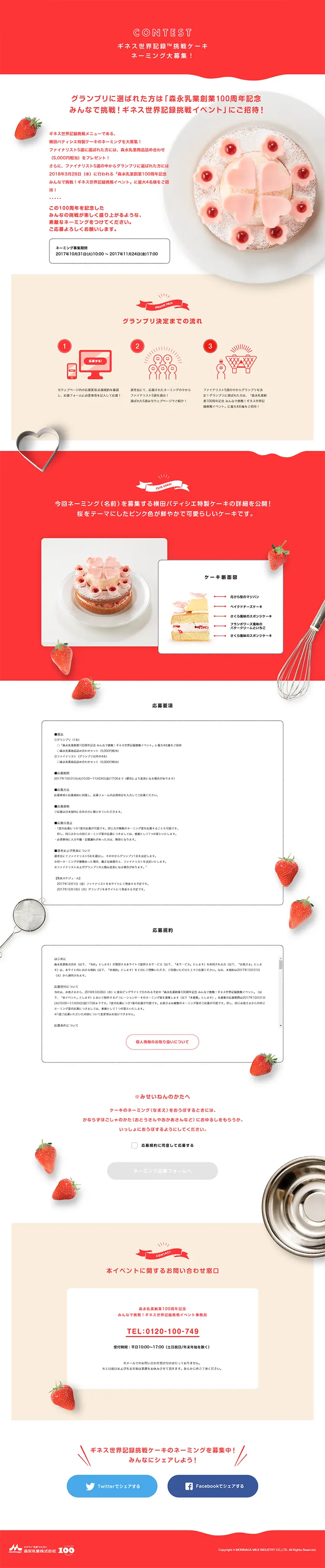 Guinness World Record Challenge Cake Naming Contest LP design (Services, Insurance, and Finance / Red tones / Simple) PC version