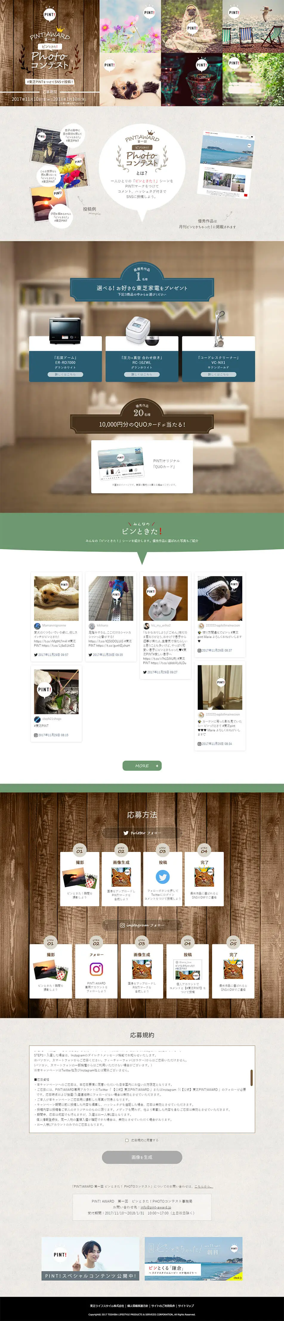 PINT!AWARD LP design (Events, Campaigns, Experiences / Beige tones / Cute style) PC version