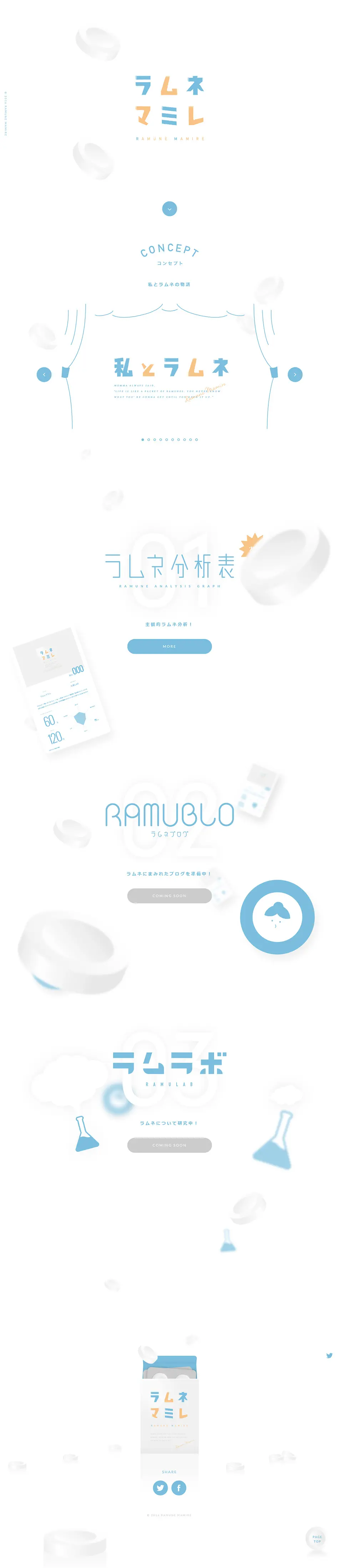 Ramune-Drenched LP design (Internet service / White-based / Simple) PC version