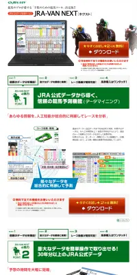 JRA-VAN NEXTのLPデザイン（インターネットサービス／グリーン系／シンプル系）PC版