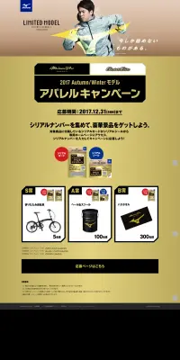 アパレルキャンペーンのLPデザイン（サービス・保険・金融／ゴールド系／かっこいい系）PC版
