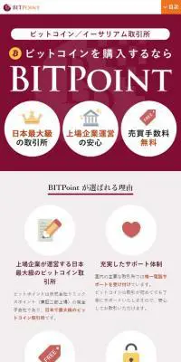 BITPointのLPデザイン（サービス・保険・金融／レッド系／シンプル系）スマホ版
