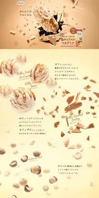 クランチークランチ 塩キャラメルマカデミアのLPデザイン（スイーツ・スナック菓子／ベージュ系／アート・芸術系）PC版