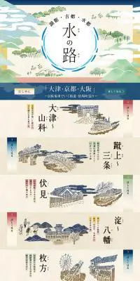 湖都・古都・水都 〜水の路〜のLPデザイン（国内旅行・海外旅行／ベージュ系／和風系）PC版