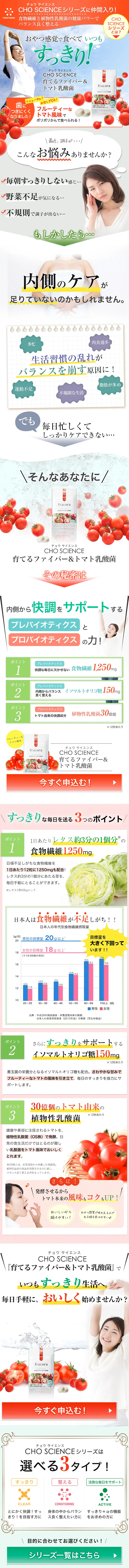 CHO SCIENCE Cultivating Fiber & Tomato Lactic Acid Bacteria Subscription Service LP design (Health and Beauty Foods and Supplements / Red tones / Refined style) PC version
