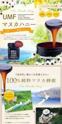 UMFマヌカハニーのLPデザイン（調味料・甘味料・ダシ・スープ／ベージュ系／オーガニック系）PC版