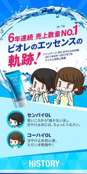 Biore UV LP design (Beauty, Skincare, Fragrance / Shades of blue / Manga) Mobile version