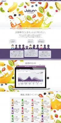 ユーザー分析DMP JuicerのLPデザイン（広告運用／ホワイト系／シンプル系）PC版
