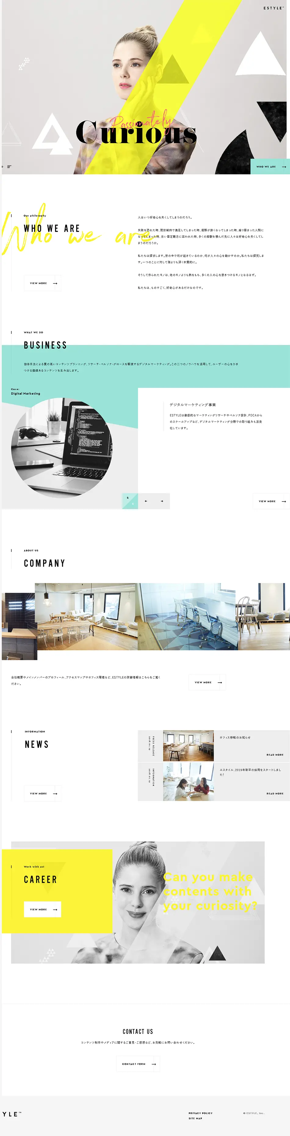 Estyle Inc. LP design (Businesses, companies, stores / yellow / Cool style) PC version