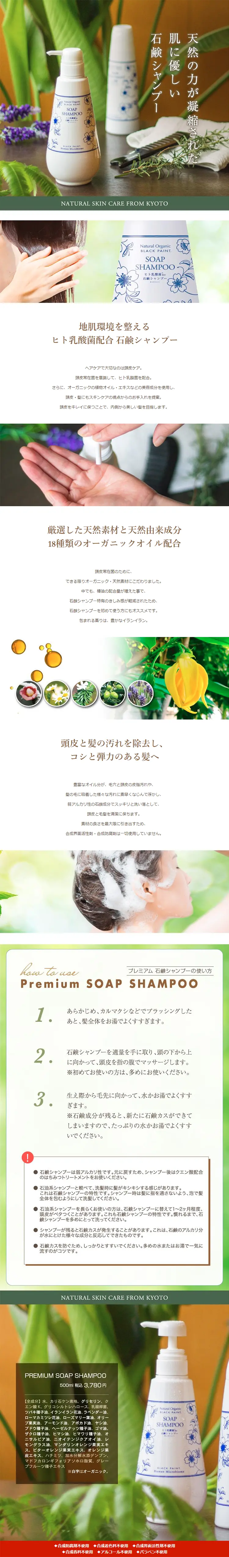 プレミアム ヒト乳酸菌配合 石鹸シャンプーのLPデザイン（美容・スキンケア・香水／ブルー系／キレイ系）PC版