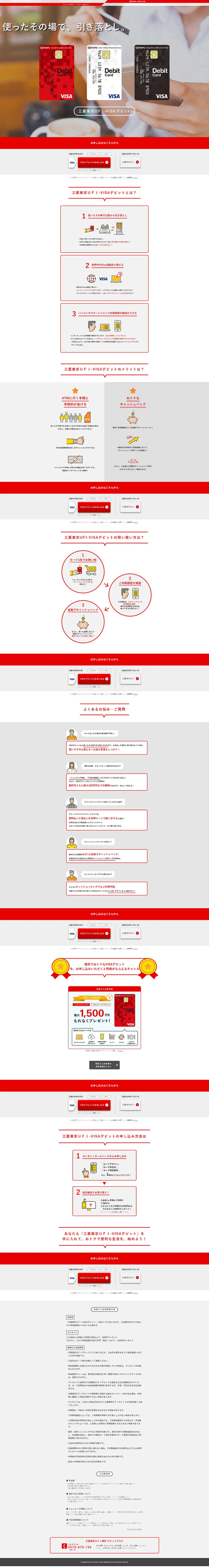 VISA Debit LP design (Insurance, Finance, Credit / Red tones / Simple) PC version