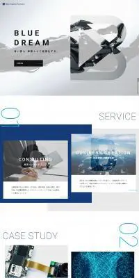Blue Marlin PartnersのLPデザイン（サービス・保険・金融／ホワイト系／アート・芸術系）PC版