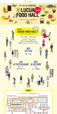 LUCUA FOOD HALLのLPデザイン（サービス・保険・金融／イエロー系／にぎやか系）PC版
