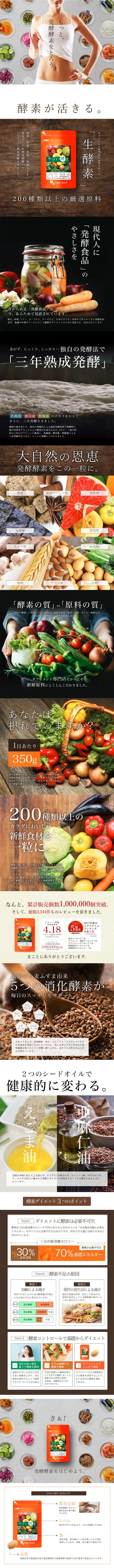 Vegetable Enzyme LP design (Health and Beauty Foods and Supplements / Brown tones / Clean-cut) Mobile version