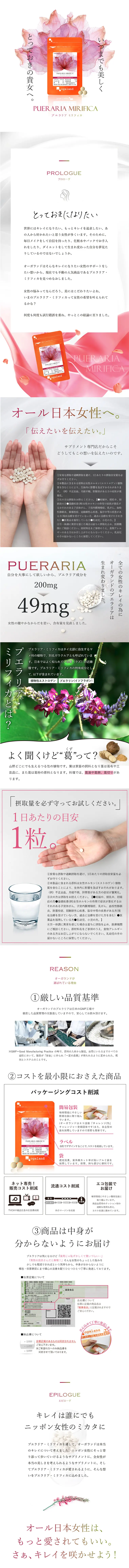 Pueraria Mirifica LP design (Health and Beauty Foods and Supplements / Orange tones / Trust and Safety) PC version