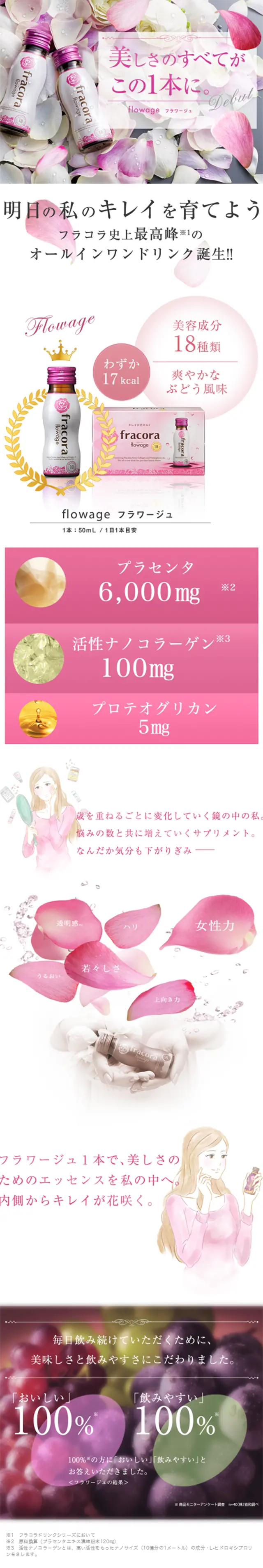 【WEB限定】フラワージュ 2箱セットのLPデザイン（健康・美容食品・サプリ／ピンク系／キレイ系）スマホ版