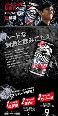 キリン・ザ・ストロングのLPデザイン（飲料・お酒／ブラック系／かっこいい系）PC版