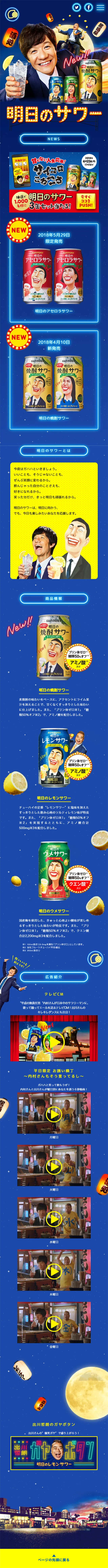 焼酎サワーのLPデザイン（飲料・お酒／イエロー系／にぎやか系）スマホ版