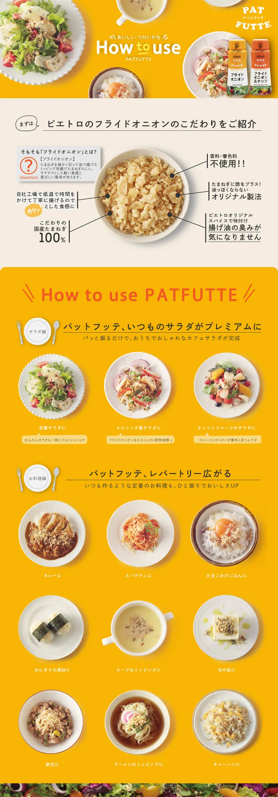 How to use PATFUTTE LP design (Seasonings, Sweeteners, Broth, Soup / yellow / Cute style) PC version
