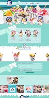 ロールアイスクリームファクトリーのLPデザイン（洋菓子／ブルー系／かわいい系）PC版