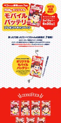 MilkyオリジナルモバイルバッテリープレゼントキャンペーンのLPデザイン（サービス・保険・金融／イエロー系／かわいい系）PC版