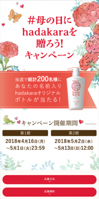 Mother's Day: Give the Gift of hadakara! Campaign