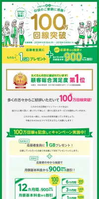 100万回線突破のLPデザイン（サービス・保険・金融／イエロー系／シンプル系）PC版